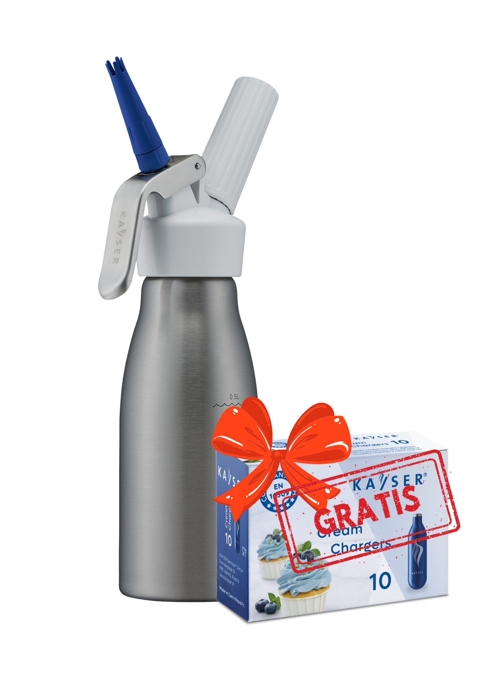 Produkt Šľahačkova fľaša  Kayser WHIPcreamer  STYLE   0,25L PLUS 10 ks bombičiek ZDARMA
